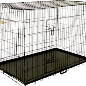 Black Medium size  FOLDABLE METAL, dog crate / cage 36" L X 24" W X 26" H